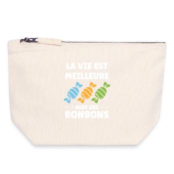 Life is better with candy - Canvas Zip Pouch 18 x 19 cm - nature - Front