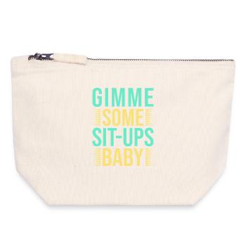 Fanatiques de fitness Quelques abdominaux Bébé Gymnastique suédoise - Pochette zippée en toile 18 x 19 cm - blanc naturel - Devant