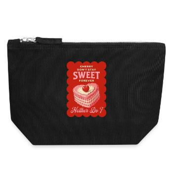 Gâteau aux cerises Gâteau aux cerises Cuisition Cerises acides - Pochette zippée en toile 18 x 19 cm - noir - Devant