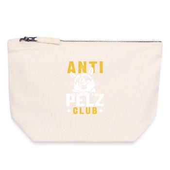 Tierschutz ANTI PELZ CLUB Anti Fur Lustig - Canvas Reißverschluss-Täschchen (18 x 19 cm) - Naturweiß - Vorne