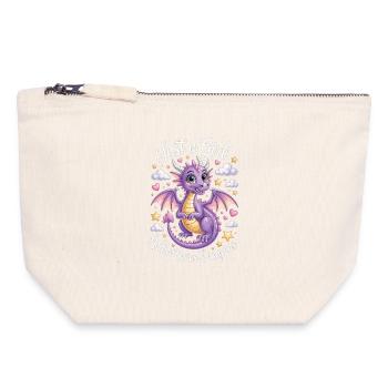 Juste une fille qui aime les dragons Chemise de dragon mignon - Pochette zippée en toile 18 x 19 cm - blanc naturel - Devant