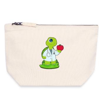 Stéthoscope Turtle Doctor - Pochette zippée en toile 18 x 19 cm - blanc naturel - Devant