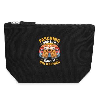 Carnaval et bière C’est pourquoi je suis ici Carnaval - Pochette zippée en toile 18 x 19 cm - noir - Devant