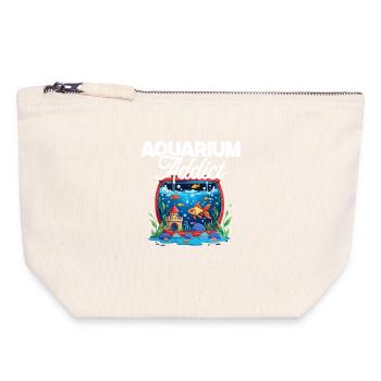 Fish Breeder Aquarist Fish Farming Aquarium Addict - Canvas Zip Pouch 18 x 19 cm - nature - Front