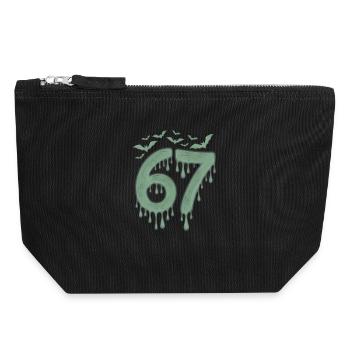 Bave verte : 67 avec les chauves-souris - Pochette zippée en toile 18 x 19 cm - noir - Devant