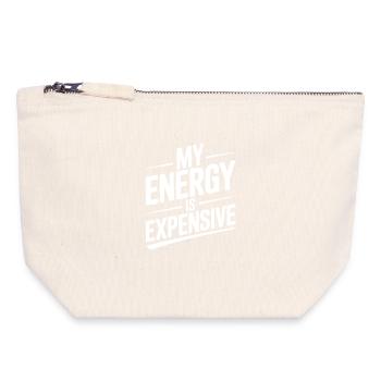 My Energy is Expensive - Canvas Zip Pouch 18 x 19 cm - nature - Front