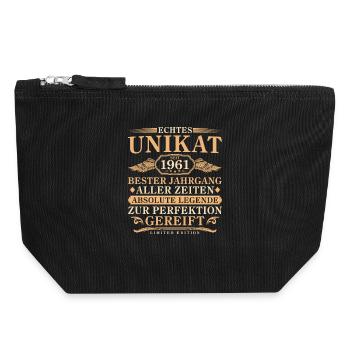 1961 Vintage Born Vintage 65 Years - Canvas Zip Pouch 18 x 19 cm - black - Front
