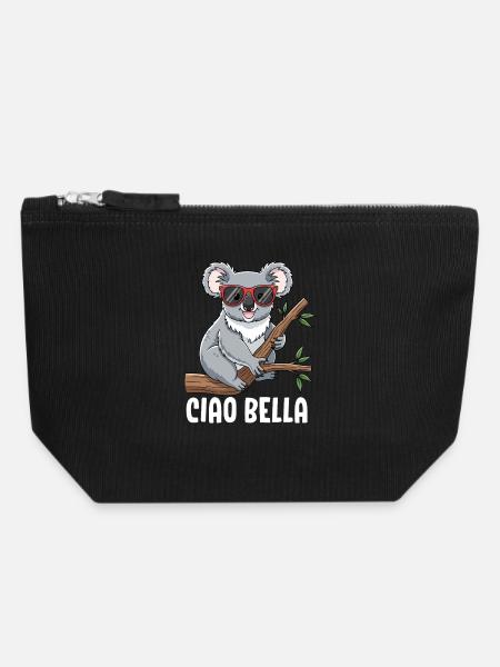Ciao Bella - Canvas Reißverschluss-Täschchen (18 x 19 cm) - Schwarz
