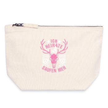 Enterrement de vie de jeune fille - Je me marie - Pochette zippée en toile 18 x 19 cm - blanc naturel - Devant