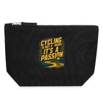 Cycling Appointment Cycling Bike Cyclist - Canvas Zip Pouch 18 x 19 cm - black - Front
