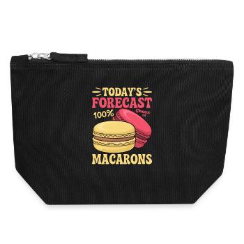 Macaron French Desserts - Canvas Zip Pouch 18 x 19 cm - black - Front