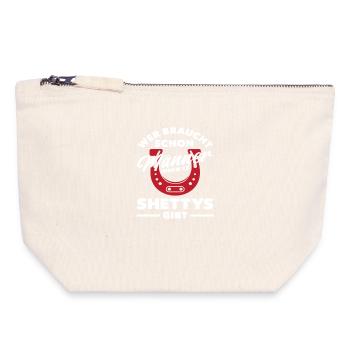 Pferdemädchen Reiten Ponyfans Reiter Shetty - Canvas Reißverschluss-Täschchen (18 x 19 cm) - Naturweiß - Vorne