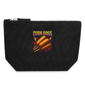 Corn Dogs Favorite Food Funny Weird Corn Dog - Canvas Zip Pouch 18 x 19 cm - black - Front
