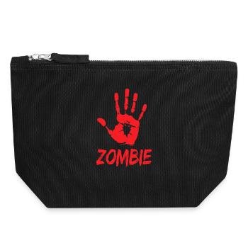 Zombie Hand Halloween Apokalypse - Canvas Reißverschluss-Täschchen (18 x 19 cm) - Schwarz - Vorne