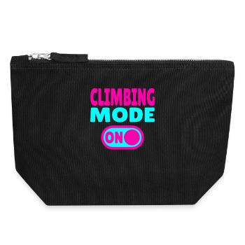 Climbing Mode ON – Boulder & Kletter Style - Canvas Reißverschluss-Täschchen (18 x 19 cm) - Schwarz - Vorne