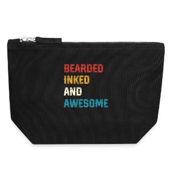 Bearded Inked and Awesome - Canvas Zip Pouch 18 x 19 cm - black - Front
