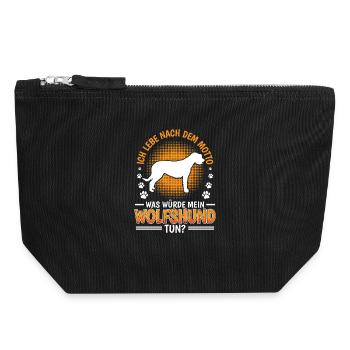 What would Irish Wolfhound do - Canvas Zip Pouch 18 x 19 cm - black - Front