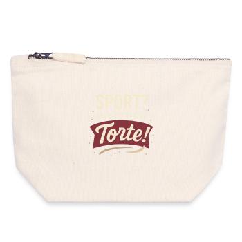 Sport? I thought you said cake! - Canvas Zip Pouch 18 x 19 cm - nature - Front