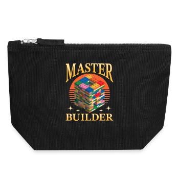 Building Blocks Kids Brick Builder - Canvas Zip Pouch 18 x 19 cm - black - Front