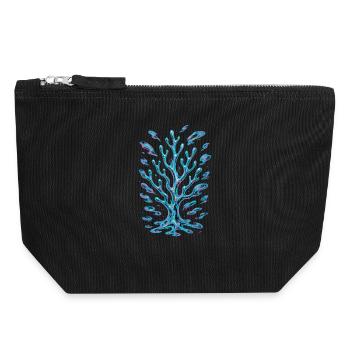 AI Abstract Coral - Canvas Zip Pouch 18 x 19 cm - black - Front