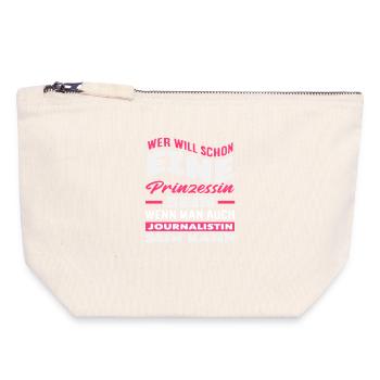 Who Wants Princess Reporter Journalist - Canvas Zip Pouch 18 x 19 cm - nature - Front