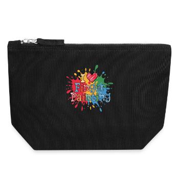 I Love Finger Painting Colorful Creativity Splashes - Canvas Zip Pouch 18 x 19 cm - black - Front