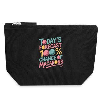 Macaron French Desserts - Canvas Zip Pouch 18 x 19 cm - black - Front