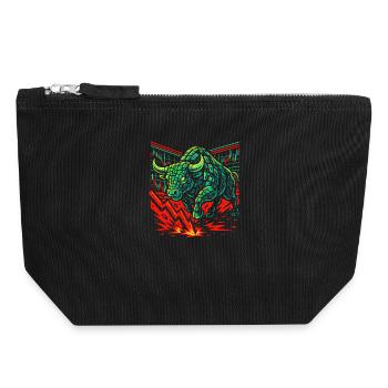 Neon-Bullenladung im Marktkreislauf, Investieren - Canvas Reißverschluss-Täschchen (18 x 19 cm) - Schwarz - Vorne