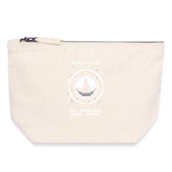 Méditation : le point de sauvegarde | Pleine conscience, Zen - Pochette zippée en toile 18 x 19 cm - blanc naturel - Devant