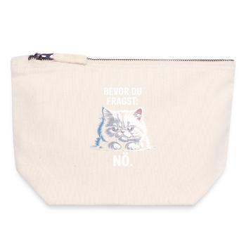 Bevor Du Fragst Nö Katze Morgenmuffel Nein Katzen - Pochette zippée en toile 18 x 19 cm - blanc naturel - Devant