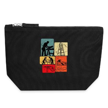 DIY Project Saying Family Time - Canvas Zip Pouch 18 x 19 cm - black - Front