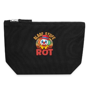 Lustiger Karneval Helau Fasching Alaaf Stufe Rot - Canvas Reißverschluss-Täschchen (18 x 19 cm) - Schwarz - Vorne
