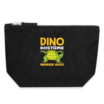 Dino Kostüm Lustiges Karneval Helau Fasching Alaaf - Canvas Reißverschluss-Täschchen (18 x 19 cm) - Schwarz - Vorne