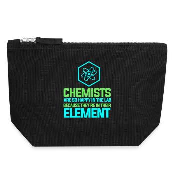 Chimie Chimiste Professeur de chimie - Pochette zippée en toile 18 x 19 cm - noir - Devant