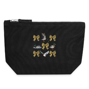 Enten Camo Bögen Wasservögel Jagdstil - Canvas Reißverschluss-Täschchen (18 x 19 cm) - Schwarz - Vorne