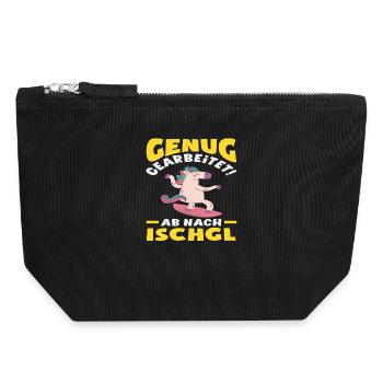 Ischgl Ski Holiday Fun Après Ski Alps Party - Canvas Zip Pouch 18 x 19 cm - black - Front