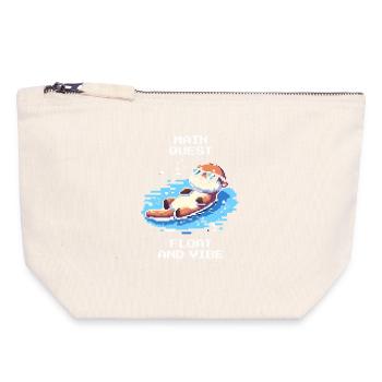 Quête principale : Dérive et ambiance | Frisson de la loutre - Pochette zippée en toile 18 x 19 cm - blanc naturel - Devant