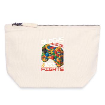 Building Blocks Gamer Gaming Brick Builder - Canvas Reißverschluss-Täschchen (18 x 19 cm) - Naturweiß - Vorne