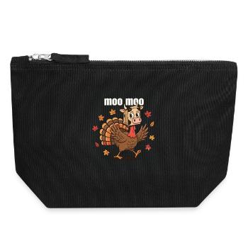 Moo Moo Turkey Mashup - Canvas Zip Pouch 18 x 19 cm - black - Front