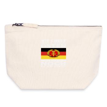 We Children from the East Ossi Saying GDR Proud - Canvas Zip Pouch 18 x 19 cm - nature - Front
