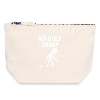 Kein Golf heute Humorvolles Golfspieler-Design - Canvas Reißverschluss-Täschchen (18 x 19 cm) - Naturweiß - Vorne