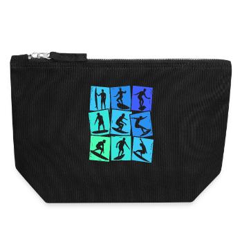 Surfen Surf Surfer Kinder Jungen Männer - Canvas Reißverschluss-Täschchen (18 x 19 cm) - Schwarz - Vorne