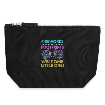 Gender Reveal New Year - Canvas Zip Pouch 18 x 19 cm - black - Front