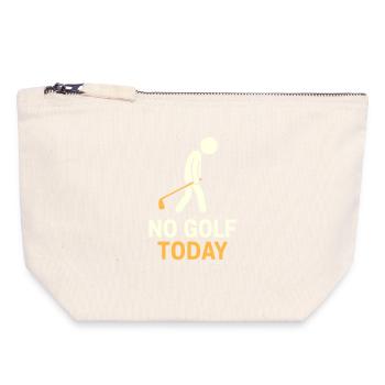 Drôle Pas de golf aujourd’hui Amateur de golf Humour - Pochette zippée en toile 18 x 19 cm - blanc naturel - Devant