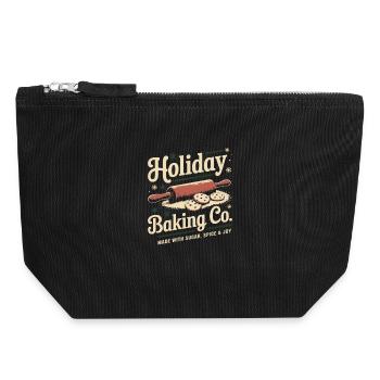 Vintage Weihnachtsbäckerei - Canvas Reißverschluss-Täschchen (18 x 19 cm) - Schwarz - Vorne