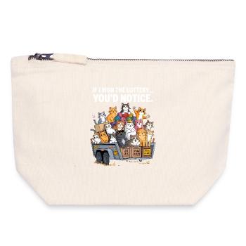 C’est drôle si je gagnais à la loterie, vous le remarqueriez - Pochette zippée en toile 18 x 19 cm - blanc naturel - Devant