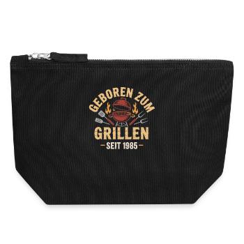 Born for grilling since 1985 - Canvas Zip Pouch 18 x 19 cm - black - Front