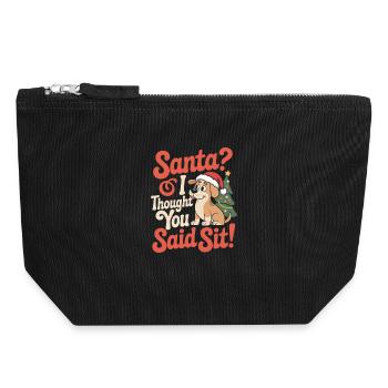 Funny Christmas Dog - Canvas Zip Pouch 18 x 19 cm - black - Front