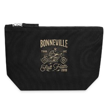 Bonneville Salt Flats Motorcycle Birthday 2018 - Canvas Zip Pouch 18 x 19 cm - black - Front