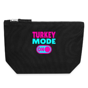 Turkey Mode ON - Canvas Zip Pouch 18 x 19 cm - black - Front